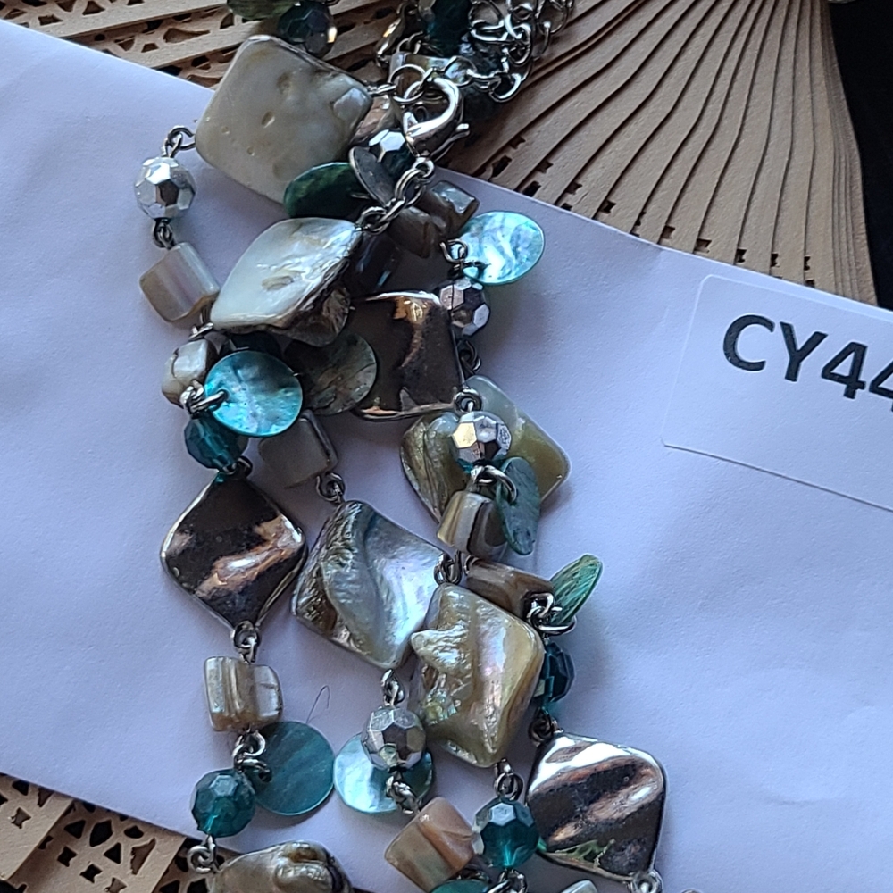 Elegant Silver and Teal Women's Necklace Lia Sophia Stamped - Picture 10 of 12